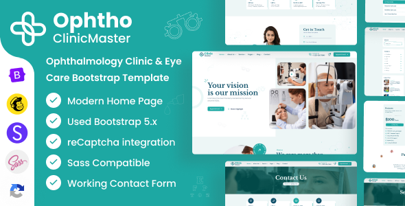 Preview image for ClinicMaster - Ophthalmology & Eye Care Bootstrap Template