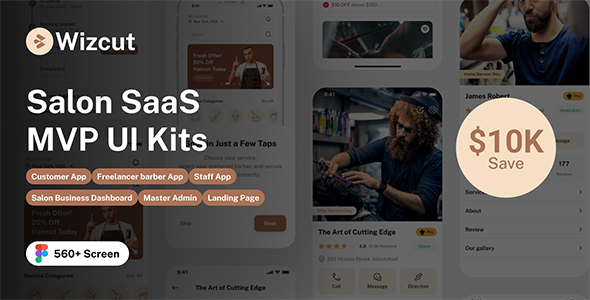Wizcut – Salon SaaS Figma UI Kits
