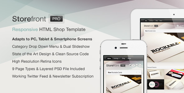 Product preview supplied for Storefront Pro — A Responsive Business Template