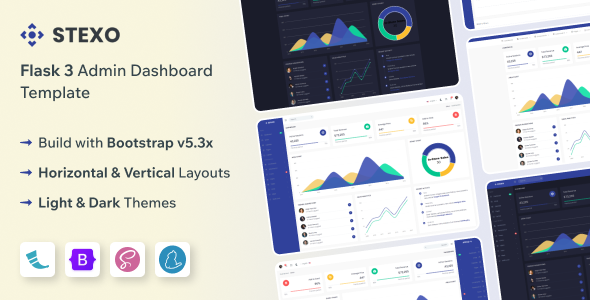 Stexo - Flask 3 Admin & Dashboard Template product preview