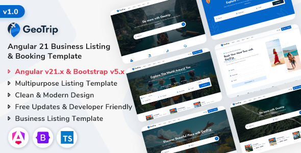GeoTrip - Angular 21 Multipurpose Business Listing & Booking Template