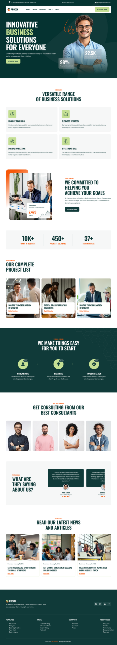 Prozen – Business Consulting Elementor Template Kit