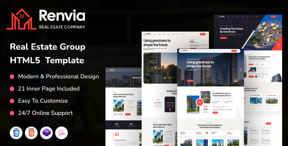 Renvia - Real Estate Group HTML5 Template listing image