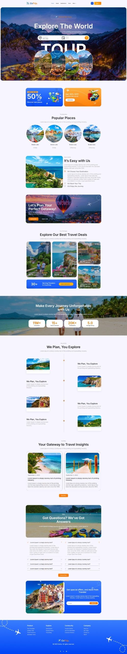 GoTrip - Tour & Travel Agency Elementor Template Kit