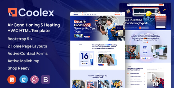 Coolex - Air Conditioning & Heating HVAC HTML