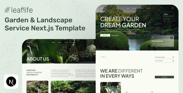 LeafLife - Garden & Landscape Service NextJs Template