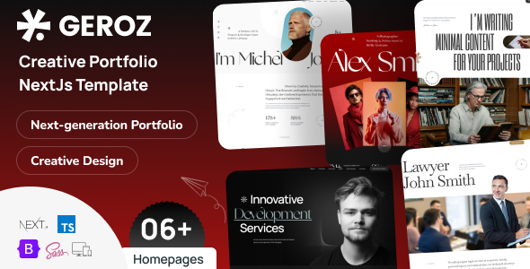Preview image for Geroz – Creative Personal Portfolio NextJs Template