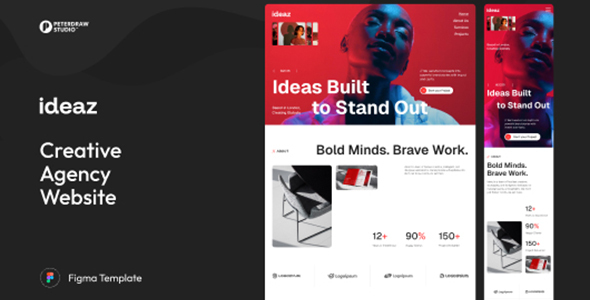 Preview image for Ideaz – Creative Agency Website UI Figma Template