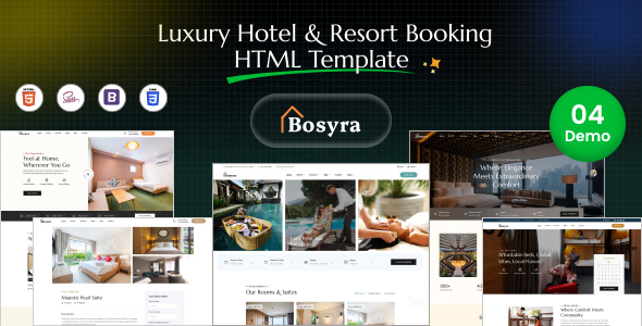 Preview image for Bosyra – Luxury Hotel & Resort Booking HTML Template