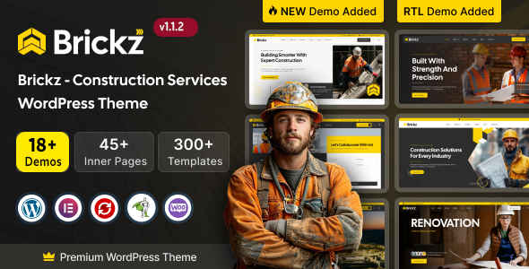 Brickz – Construction WordPress Theme