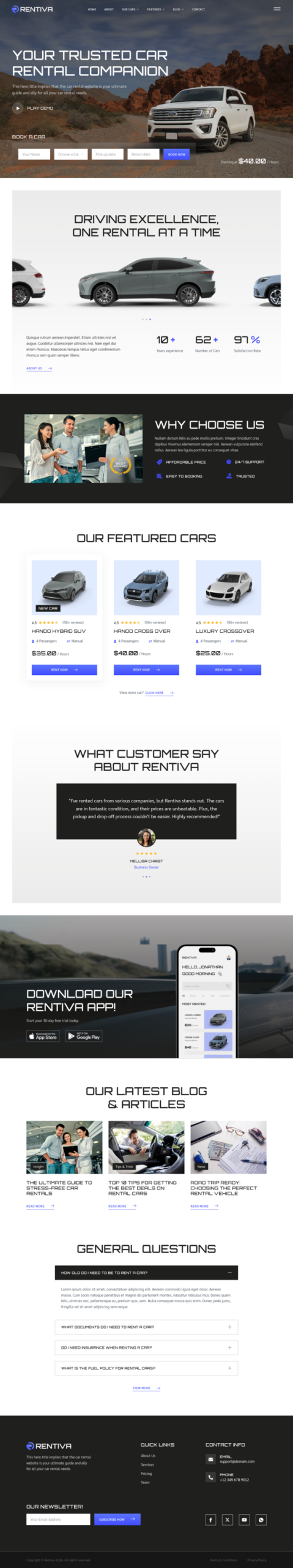 Product preview supplied for Rentiva – Car Rental Business & Auto Dealer Elementor Template Kit