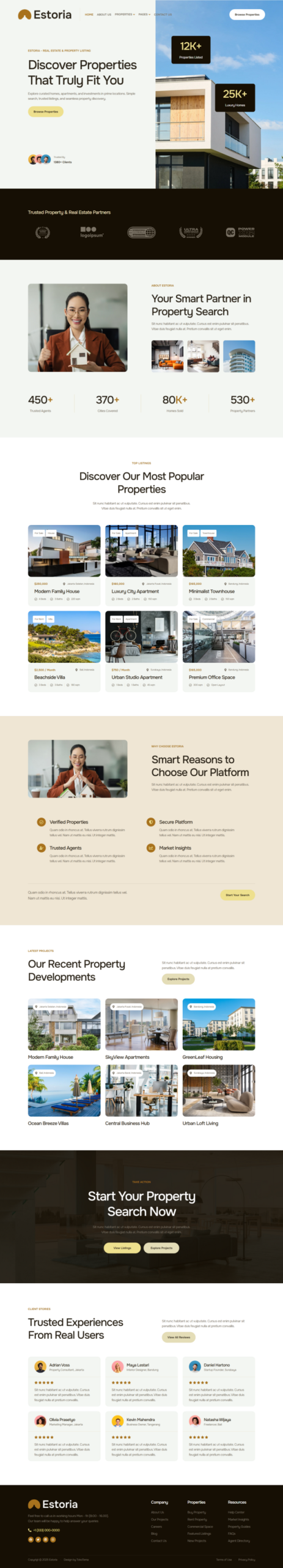 Estoria - Real Estate & Property Listing Website Elementor Template Kit