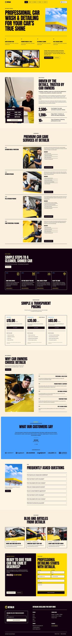 Detailix - Car Wash and Detailing Service Elementor Template Kit