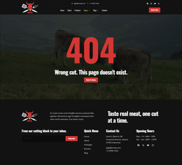Jagal - Meat Shop & Butcher Elementor Template Kit
