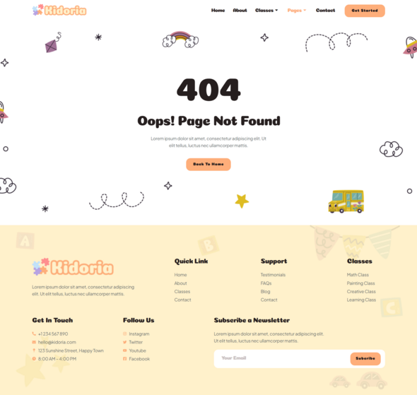 Kidoria - Kindergarten & Child Care Elementor Template Kit