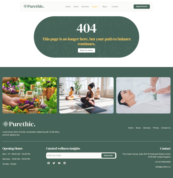 Purethic - Alternative Health Elementor Template Kit