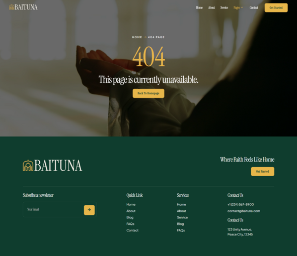 Baituna - Mosque & Islamic Center Elementor Template Kit listing image