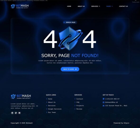 Bitmash - Modern Cyber Security Elementor Template Kit