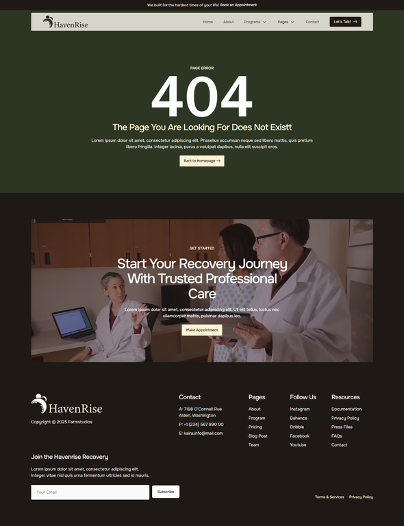 Havenrise - Addiction Recovery and Rehabilitation Center Elementor Template Kit