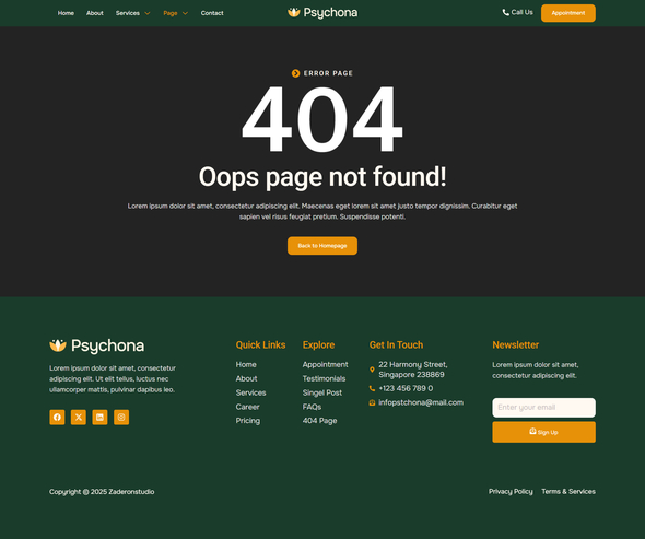 Psychona - Psychologist & Mental Health Elementor Template Kit