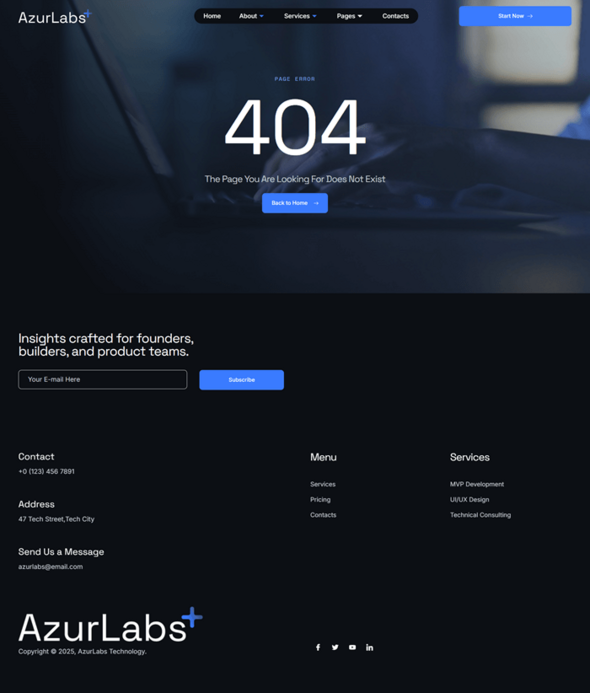 AzurLabs - Modern Tech Startup Elementor Template Kit