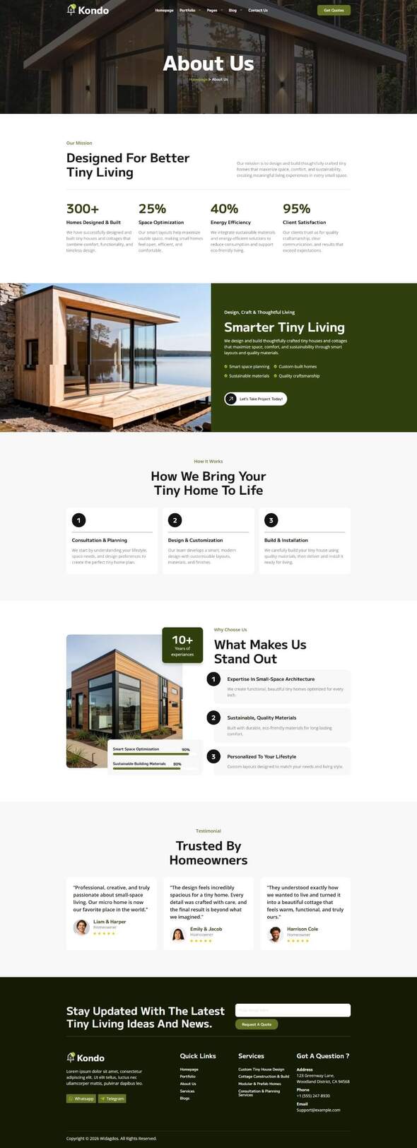 Kondo - Tiny House Living Cottage Elementor Template Kit