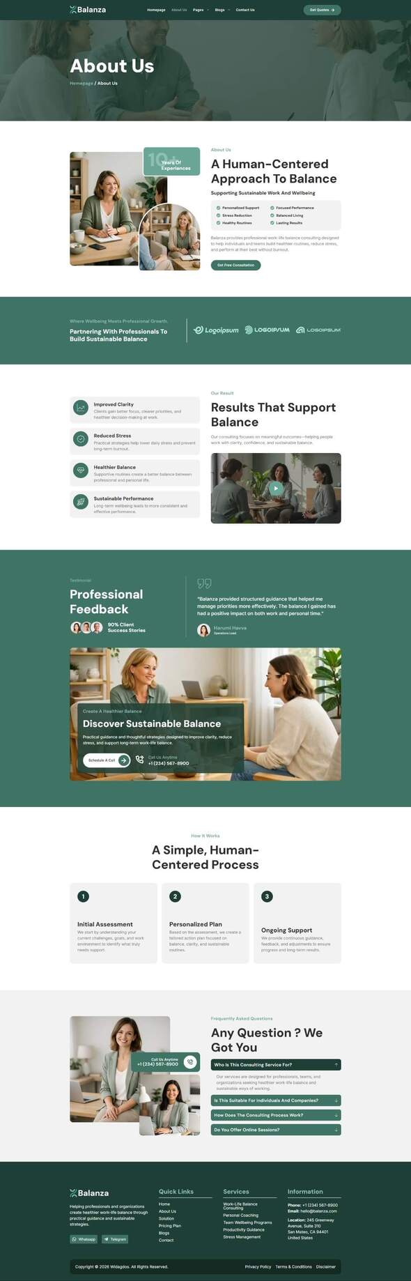 Balanza – Work-Life Balance Consultant Elementor Template Kit