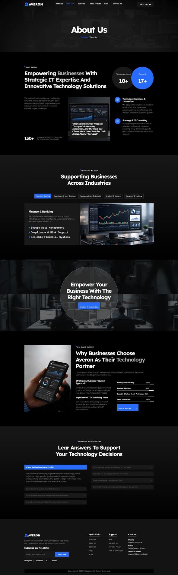 Averon – IT Consulting & Business Solutions Elementor Template Kit