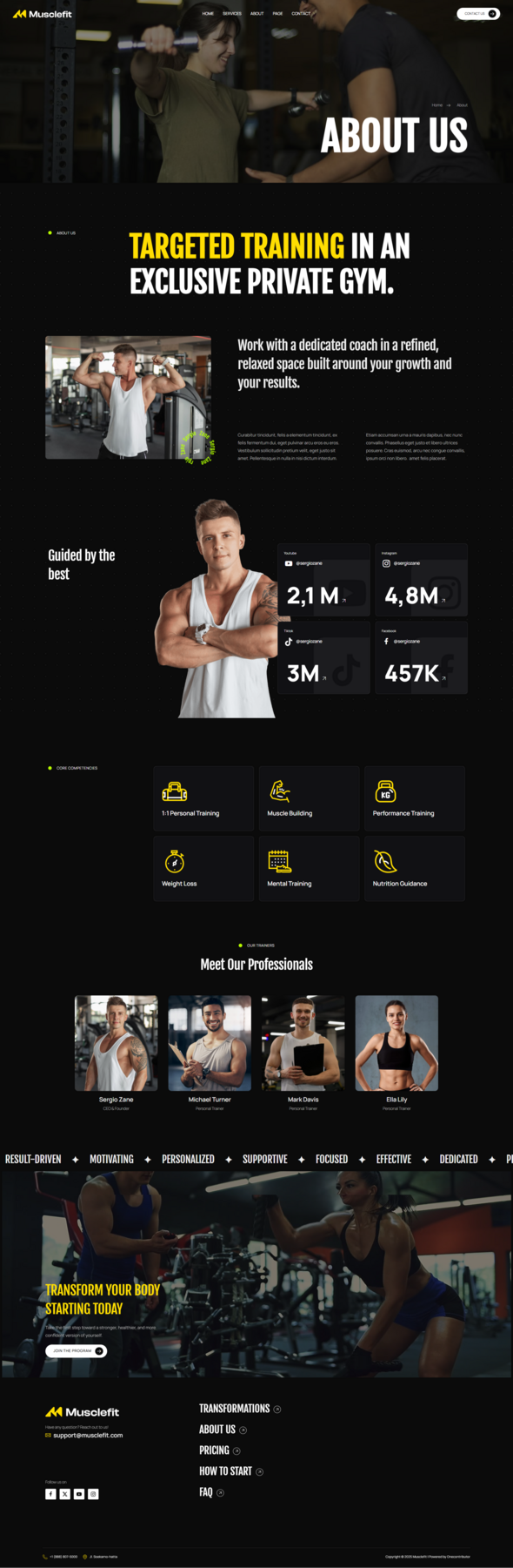 Preview image for Musclefit - Personal Trainer & Fitness Elementor Template Kit