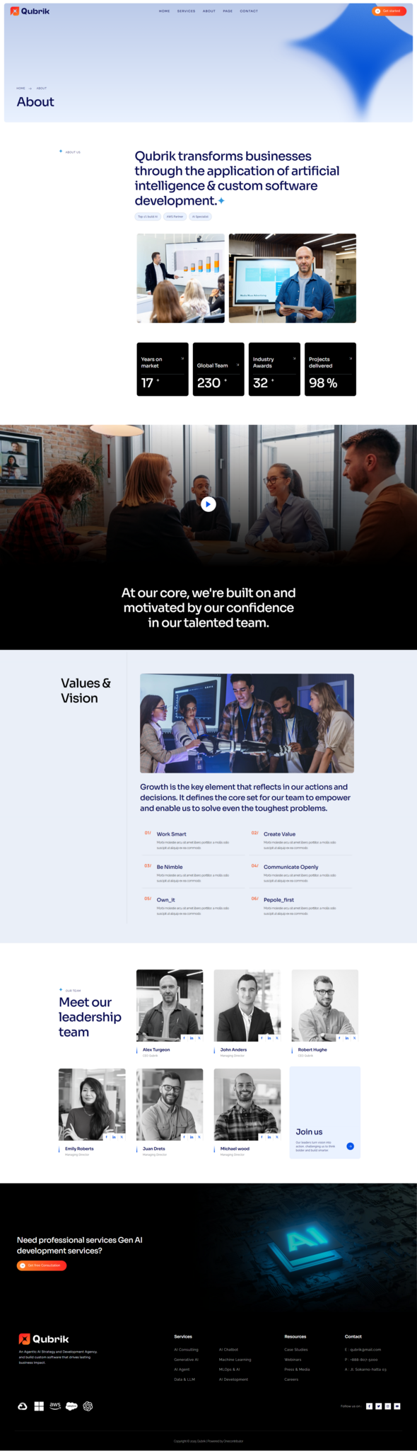 Preview image for Qubrik - AI Development Agency Elementor Template Kit