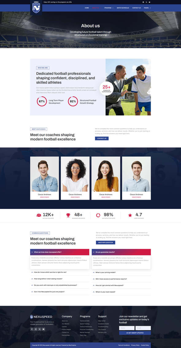 NexuSpeed - Football Club & Sports Academy Elementor Pro Template Kit