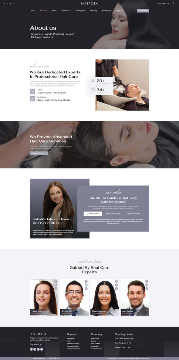Hairoix - Hair Care Elementor Pro Template Kit