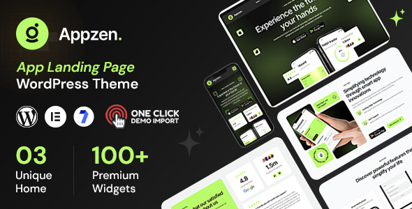 Preview image for Appzen - App Landing Page WordPress Theme