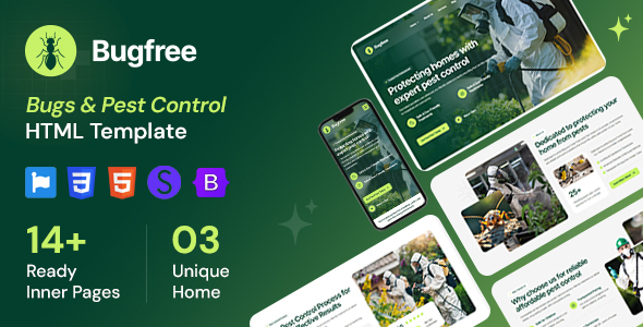 Bugfree - Bugs & Pest Control HTML Template