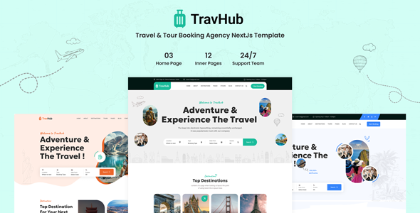 Travhub – Tour & Travel Booking NextJs Template