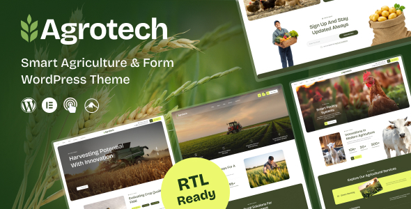 Product preview supplied for AgroTech - Agriculture & Organic Farm WordPress Theme