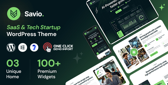 Savio - SaaS & Tech Startup WordPress Theme
