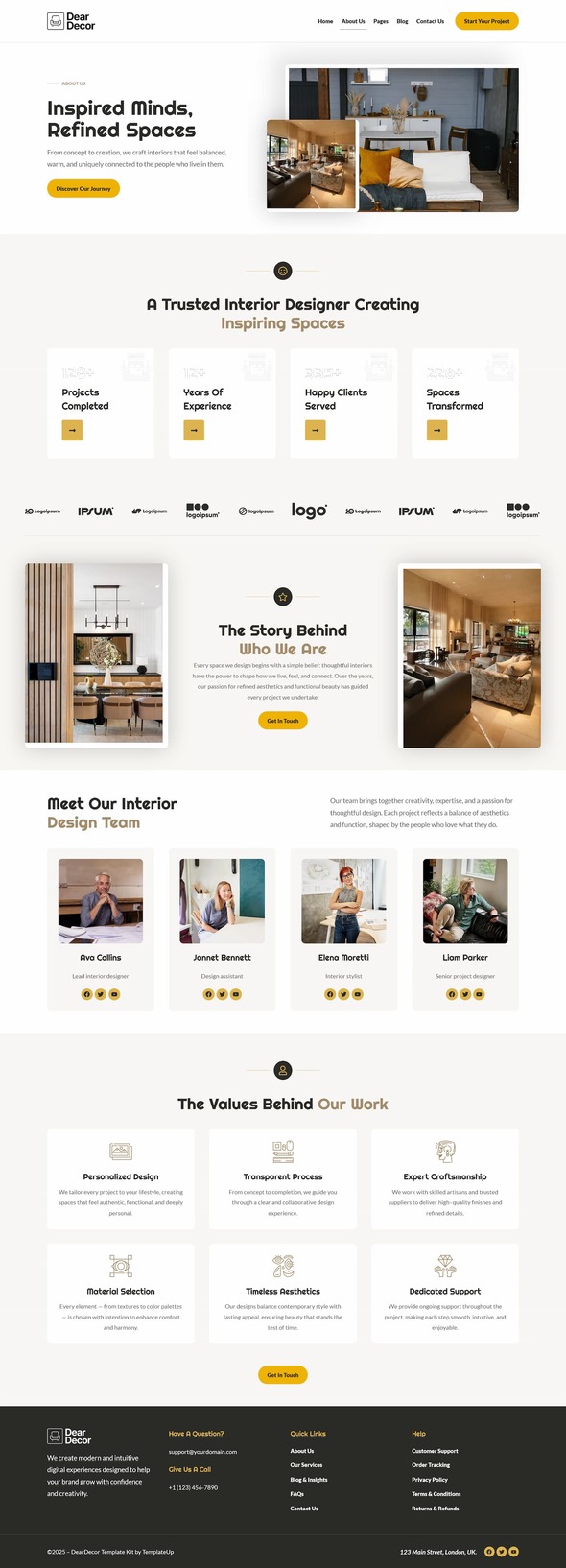 DearDecor - Interior Design Elementor Template Kit product preview