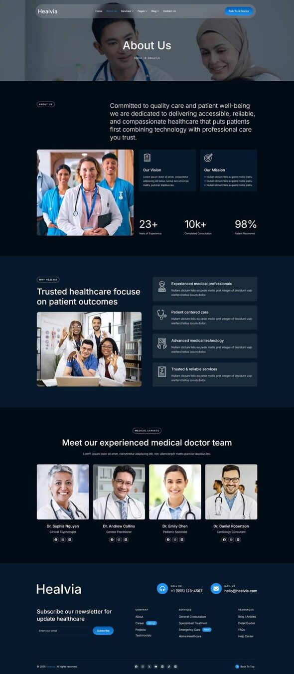 Healvia - Healthcare & Medical Services Elementor Template Kit