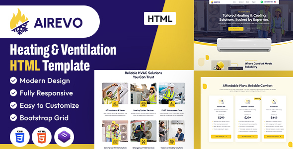 Airevo - Heating & Ventilation HTML Template listing image