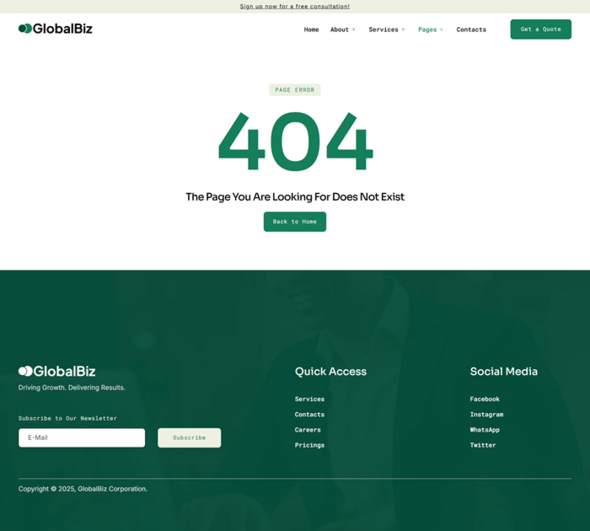 GlobalBiz - Modern & Professional Business Corporate Elementor Template Kits listing image