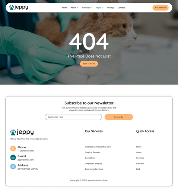 Jeppy - Pet Care & Veterinary Service Elementor Template Kit