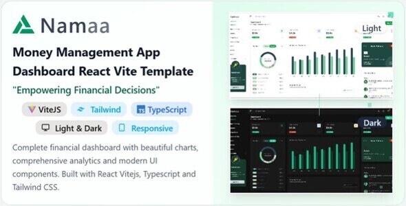 Namaa - Money Management App Dashboard React Template listing image