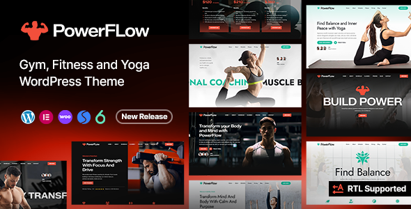 Preview image for PowerFlow - Gym Fitness and Yoga WordPress Theme