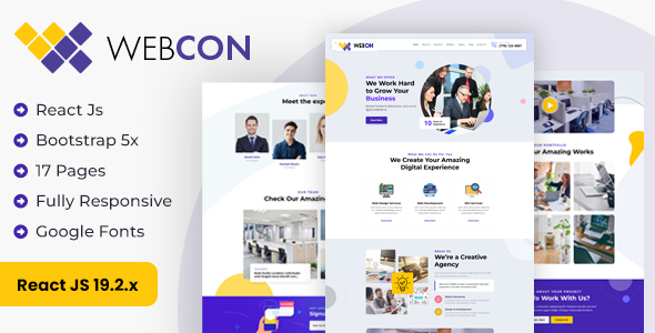 Webcon – Web Design Agency React JS Template