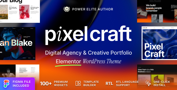 Pixel Craft – Digital Agency & Creative Portfolio WordPress Theme