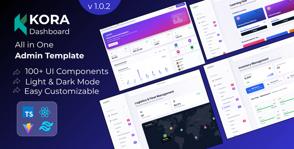 Preview image for Kora | Multipurpose React Admin Dashboard Template