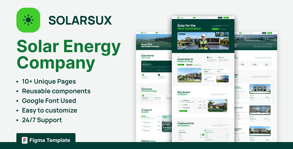 Solarsux — Solar Energy Company Figma Template