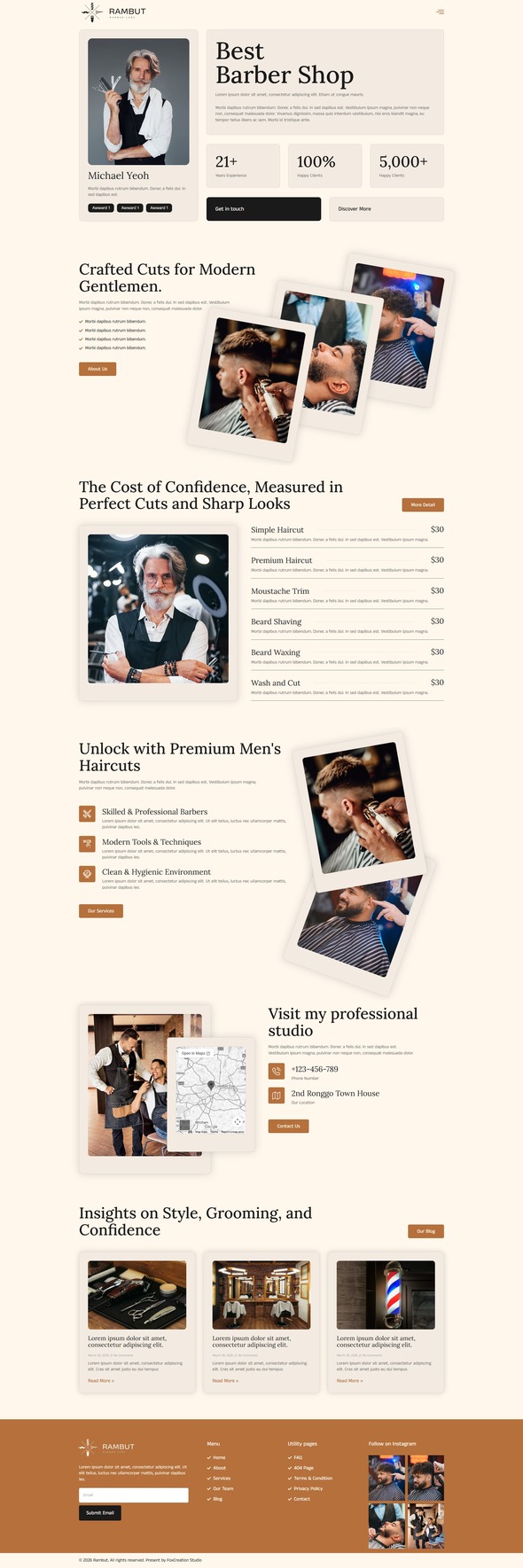 Rambut - Barbershop Elementor Pro Template Kit