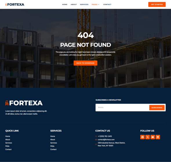 Fortexa - Construction Elementor Template Kit